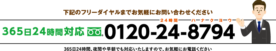 365日24時間対応 0120-24-8794